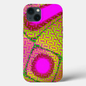 Roze en goudkleurige Psychedelic Case-Mate iPhone Case (Achterkant)