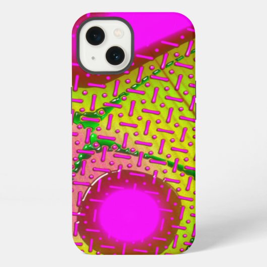 Roze en goudkleurige Psychedelic iPhone Hoesje (Achterkant)
