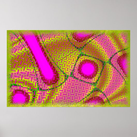 Roze en goudkleurige Psychedelic Poster (Voorkant)