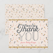 Roze en goudkleurige riemen bedankkaart (Voorkant / Achterkant)
