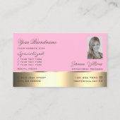 Roze en goudkleurige Roos met foto Visitekaartje (Achterkant)