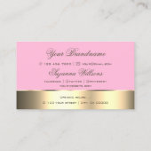 Roze en goudkleurige Roos met Logo Visitekaartje (Achterkant)