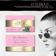 Roze en goudkleurige Roos met monogram