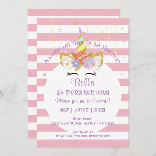 Roze en goudkleurige zeekaarten kaart (Voorkant / Achterkant)