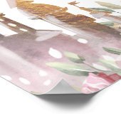 Roze en goudkleurige zegel op zaterdag of Baby sho Poster (Hoek)