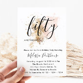 Roze en goudkoorts 50e verjaardag kaart