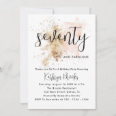 Roze en goudkoorts 70e verjaardag kaart (Voorkant)