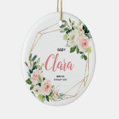 Roze en goudkoorts Baby Zwangerschap Aankondiging Keramisch Ornament (Rechts)