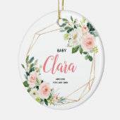 Roze en goudkoorts Baby Zwangerschap Aankondiging Keramisch Ornament (Links)