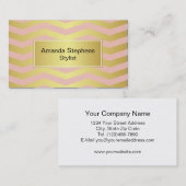 Roze en goudkoorts visitekaartje (Voorkant / Achterkant)