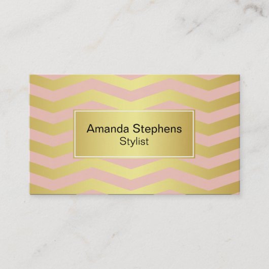 Roze en goudkoorts visitekaartje (Voorkant)