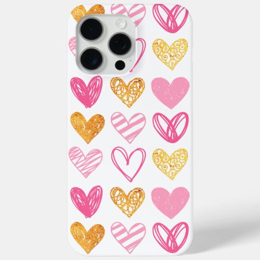 Roze en goudkorrels Case-Mate iPhone case (Achterkant)