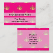 Roze en goudkroonpatroon visitekaartje (Voorkant / Achterkant)