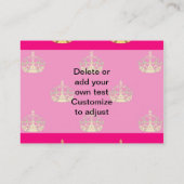 Roze en goudkroonpatroon visitekaartje (Achterkant)