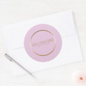 Roze en goudlegant Classy Glam Wedding Favor Ronde Sticker (Envelop)