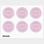 Roze en goudlegant Classy Glam Wedding Favor Ronde Sticker (Vel)