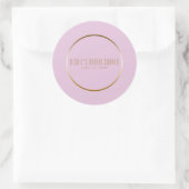 Roze en goudlegant Classy Glam Wedding Favor Ronde Sticker (Tas)
