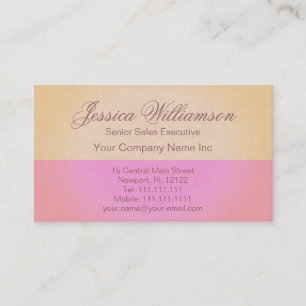 Roze en goudlegant film van hedendaagse dame visitekaartje