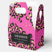 Roze en goudluipaard afdrukruimte bedankdoosjes (Geopend)