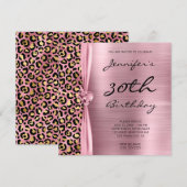 Roze en goudluipaard Folie Gem Heart 30e verjaarda Kaart (Voorkant / Achterkant)