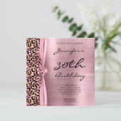Roze en goudluipaard Folie Gem Heart 30e verjaarda Kaart (Staand voorkant)