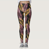 Roze en goudluipaarden leggings (Voorkant)