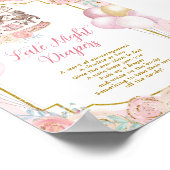 Roze en goudmagische carrousel late avond diaper poster (Hoek)