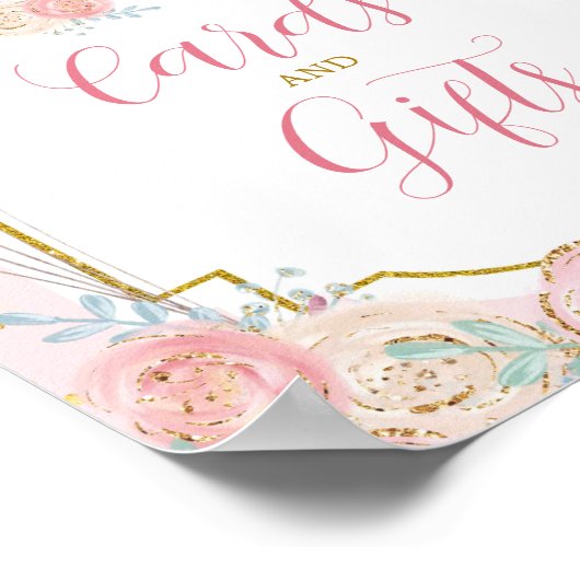 Roze en goudmakende Kaarten voor carrousel en cade Poster (Hoek)