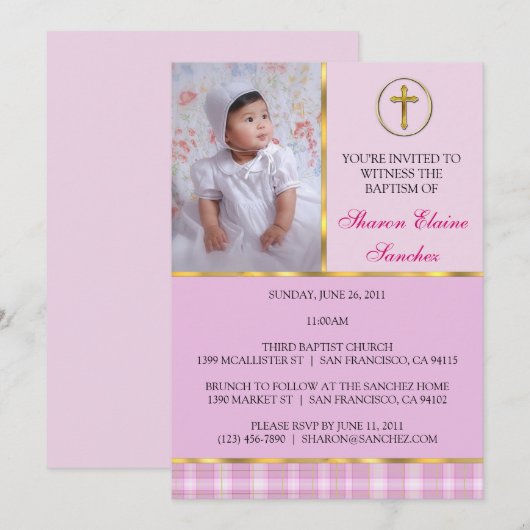 Roze en goudmakerij kaart (Voorkant / Achterkant)