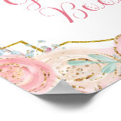 Roze en goudmakreel Guest Book Poster (Hoek)