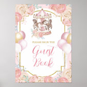 Roze en goudmakreel Guest Book Poster (Voorkant)