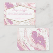 Roze en goudmarmer Baby shower, luieraffle Informatiekaartje (Voorkant / Achterkant)