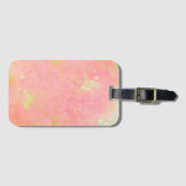 Roze en goudmarmer bagagelabel (Voorkant (horizontaal))