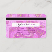 roze en goudmarmer Credit Kaart Visitekaartje (Achterkant)