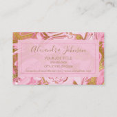 Roze en goudmarmer Hair en Makeup Visitekaartje (Achterkant)