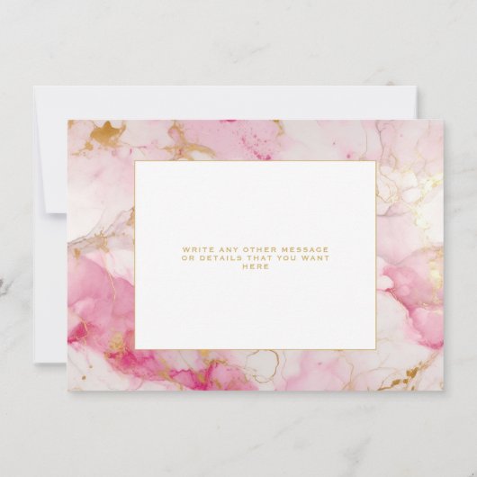 Roze en goudmarmer, met uitzondering van de datumk save the date (Achterkant)