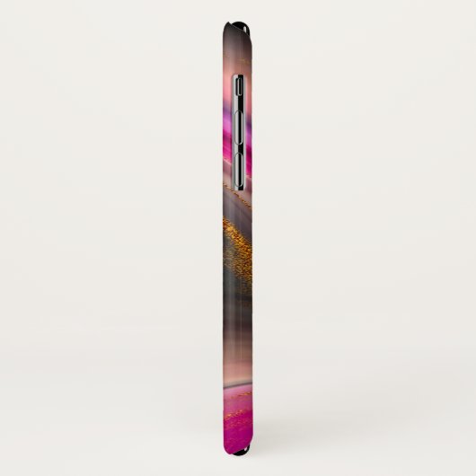 Roze en goudmarmer monogram Case-Mate iPhone case (Achterkant/links)