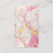 Roze en goudmarmer QR-code voor bruiloften RSVP Informatiekaartje (Achterkant)