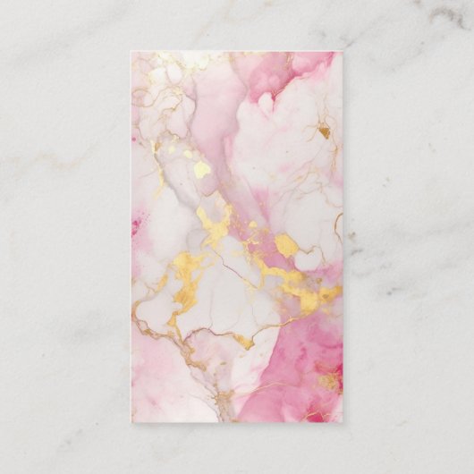 Roze en goudmarmer QR-code voor bruiloften RSVP Informatiekaartje (Achterkant)