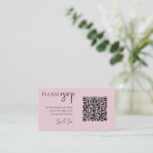 Roze en goudmarmer QR-code voor bruiloften RSVP Informatiekaartje (Staand voorkant)
