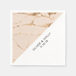 Roze en goudmarmer servetten