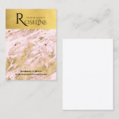 Roze en goudmarmer-sieraarscherm visitekaartje (Voorkant / Achterkant)