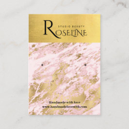 Roze en goudmarmer-sieraarscherm visitekaartje