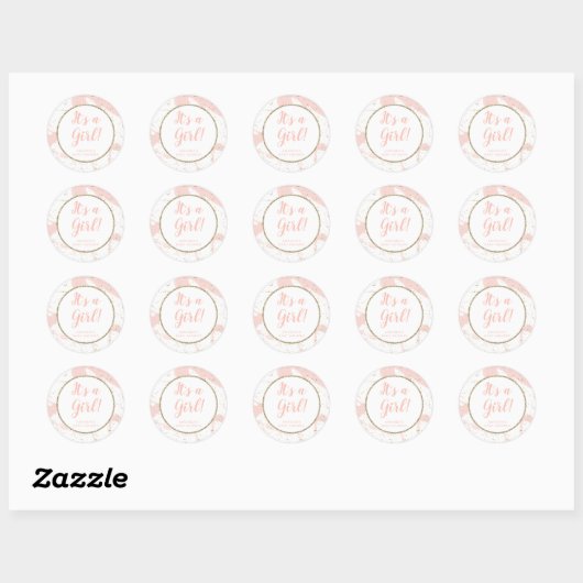 Roze en goudmarmer Stickers (Vel)
