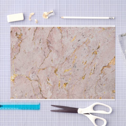 Roze en goudmarmer tissuepapier (Craft)