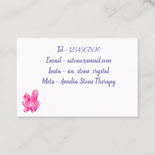 Roze en goudmarmer Visitekaartje (Achterkant)