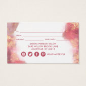 Roze en goudmatige vloeibare Waterverf Gift Kaart (Achterkant)