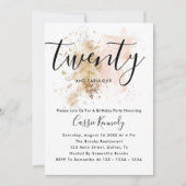 Roze en goudmeisje 20e verjaardag uitnodiging (Voorkant)