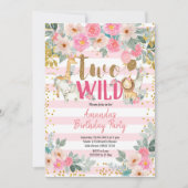 Roze en goudmeisje Twee Wilde Dagen Kaart (Voorkant)