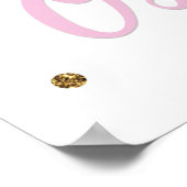 Roze en goudmeisjes 11e verjaardag feestdag poster (Hoek)